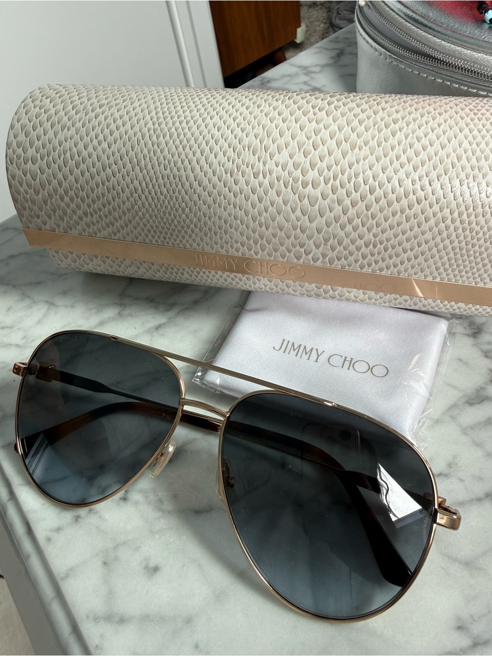Jimmy Choo Ollys 60mm Aviator
Sunglasses Gold